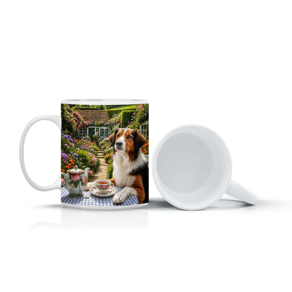 Border Collie Tea Garden Cottage Flowers – Mugs