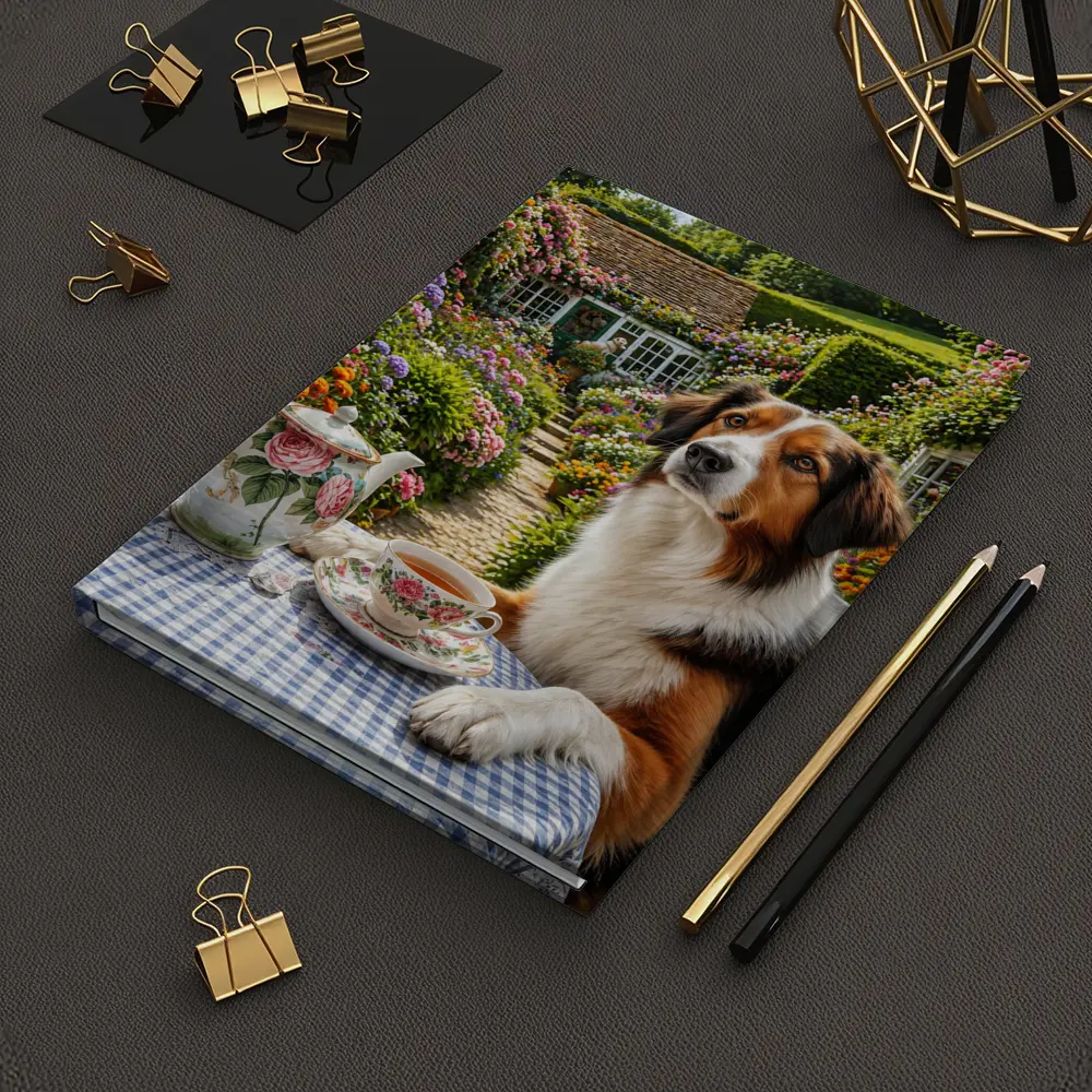 Border Collie Tea Garden Cottage Flowers – Notebooks