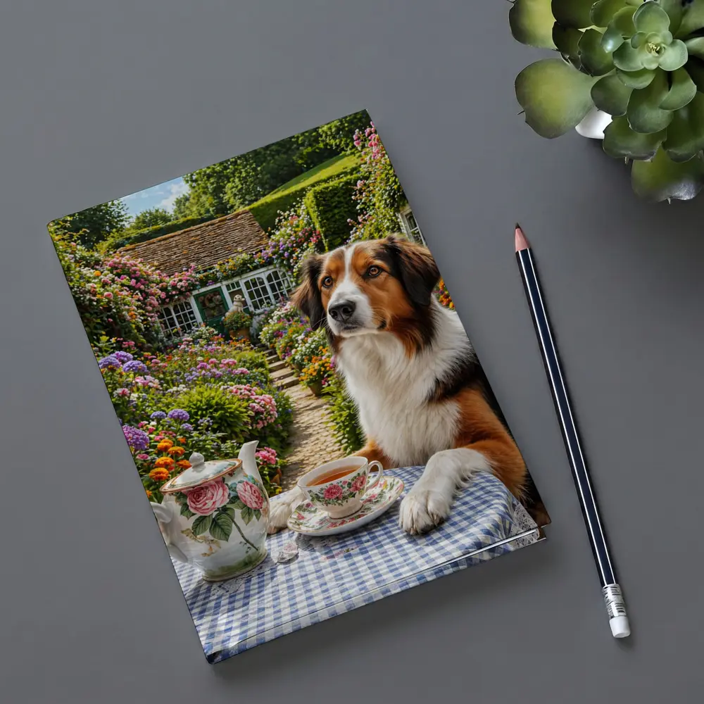 Border Collie Tea Garden Cottage Flowers – Notebooks