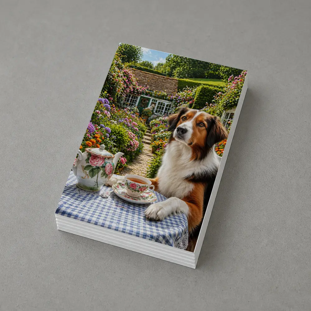 Border Collie Tea Garden Cottage Flowers – Postcards