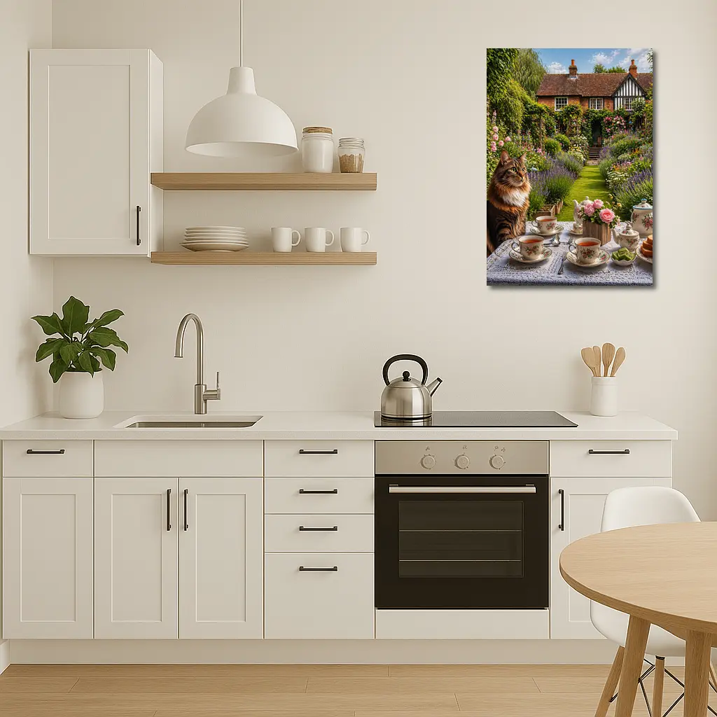 Maine Coon Cat English Cottage Garden Tea – Wall Art