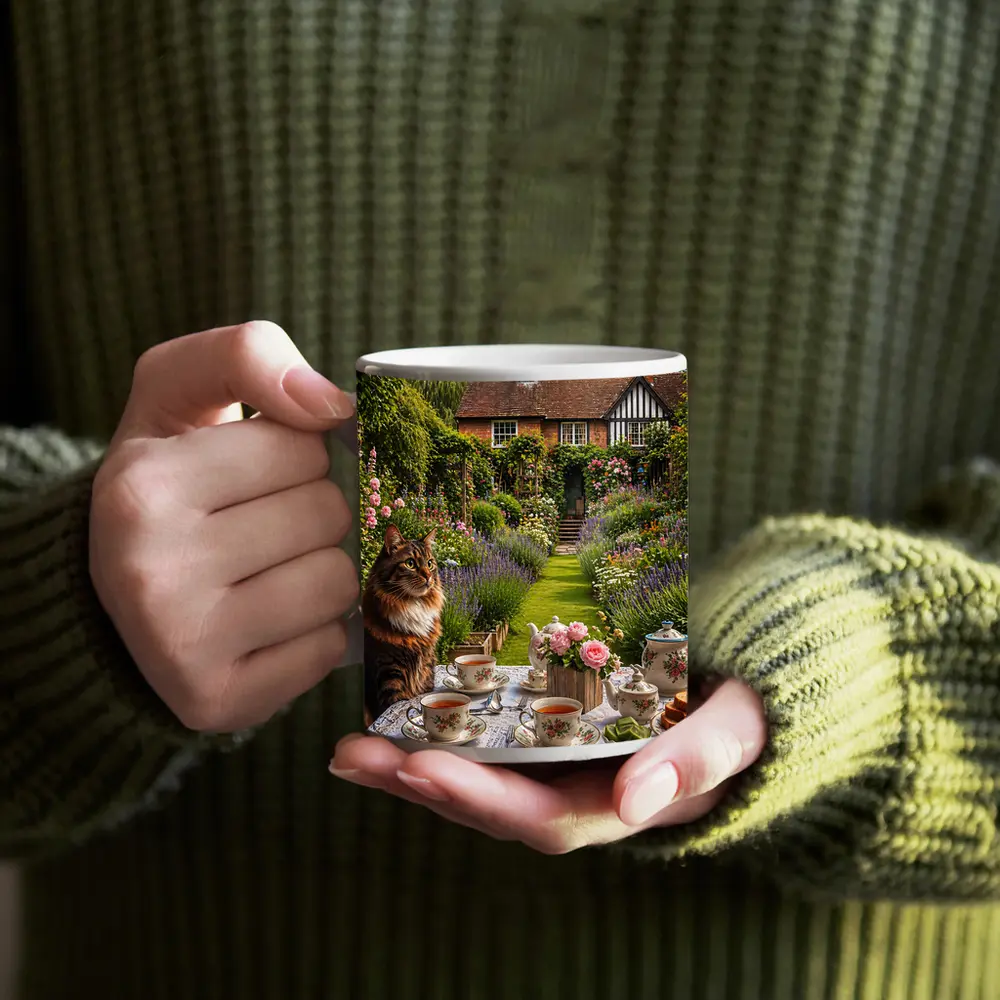 Maine Coon Cat English Cottage Garden Tea – Mugs
