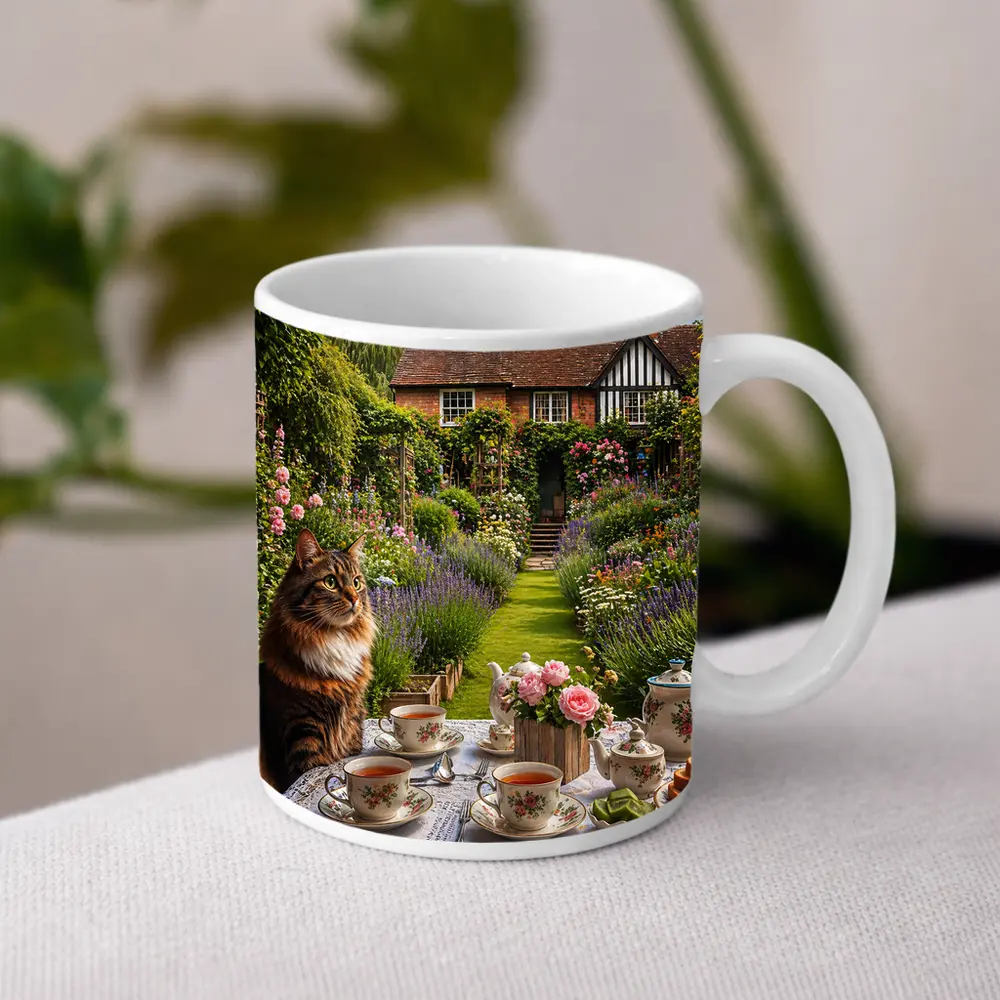 Maine Coon Cat English Cottage Garden Tea – Mugs