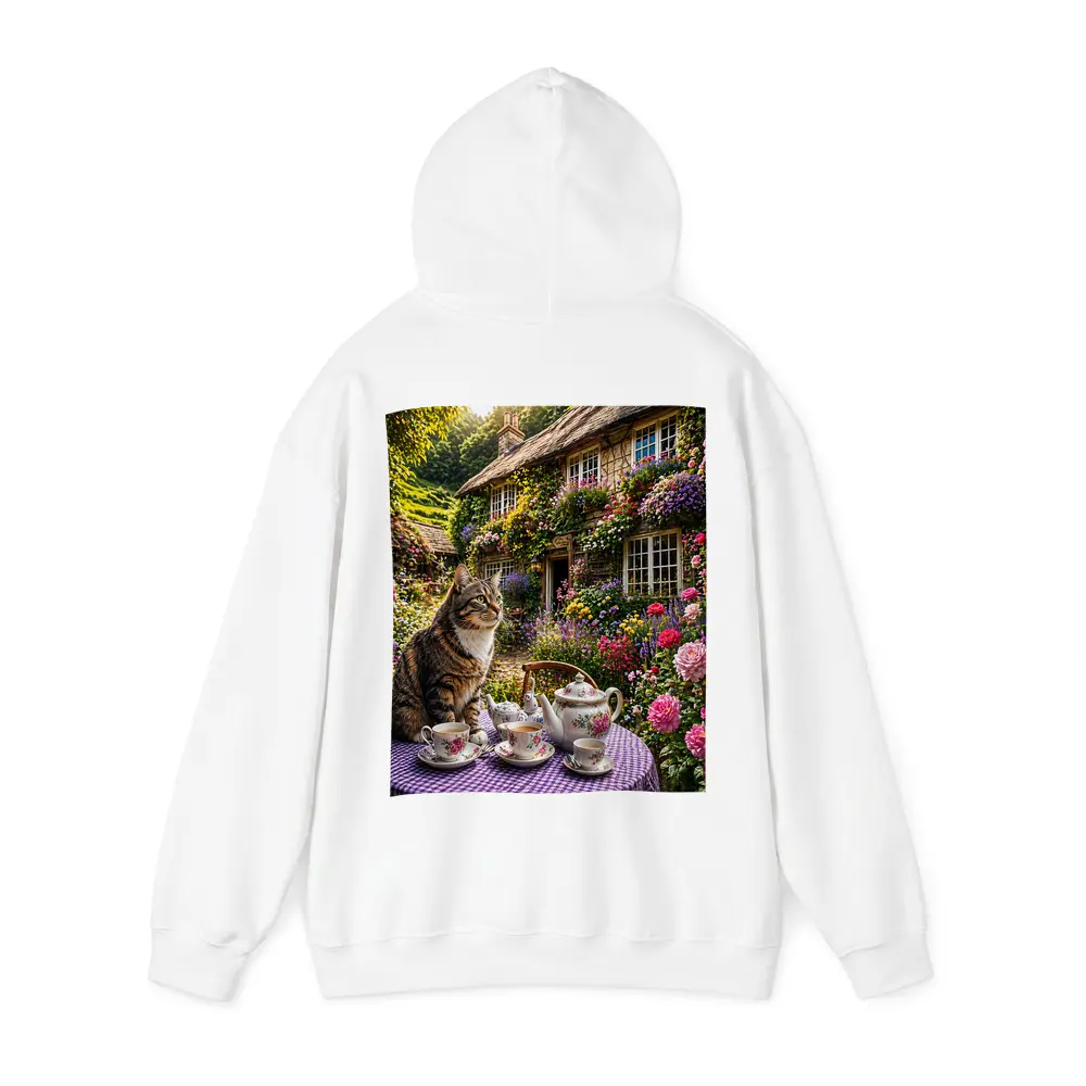 Tabby Cat English Cottage Garden Tea Party – Hoodies