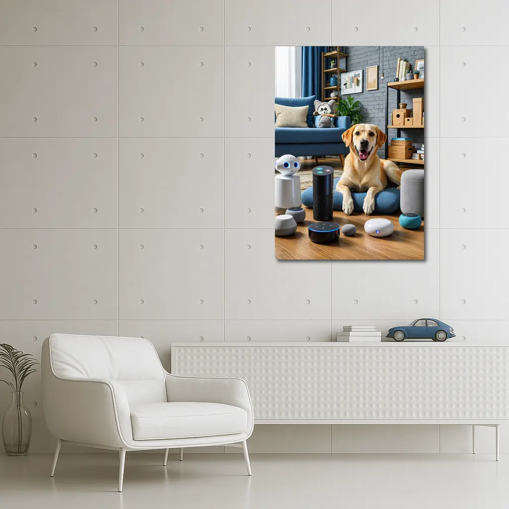 Labrador Retriever With Smart Home Speakers – Wall Art