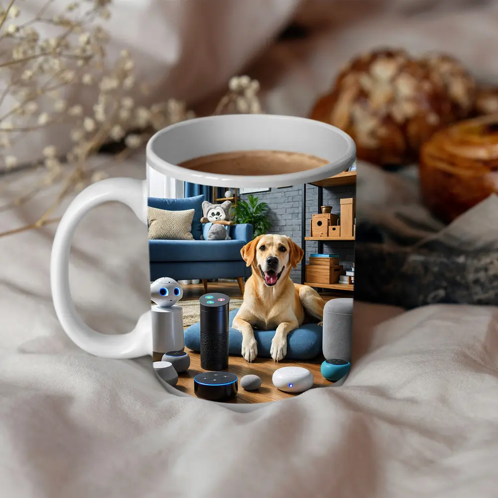 Labrador Retriever With Smart Home Speakers – Mugs
