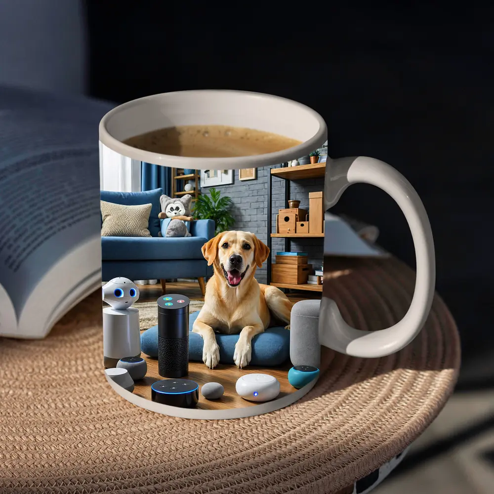 Labrador Retriever With Smart Home Speakers – Mugs