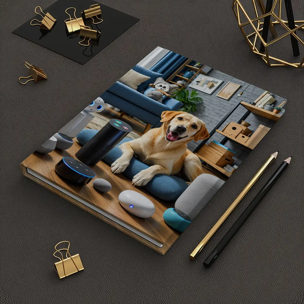 Labrador Retriever With Smart Home Speakers – Notebooks