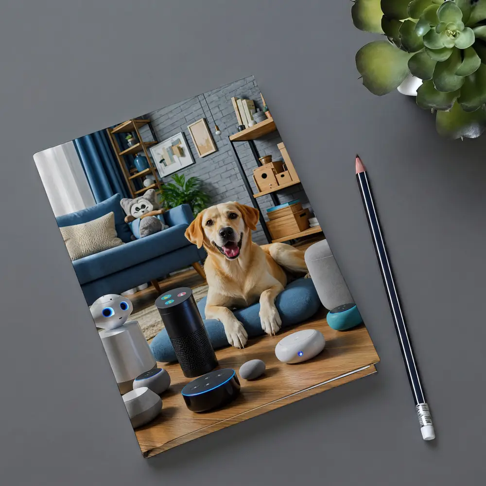 Labrador Retriever With Smart Home Speakers – Notebooks