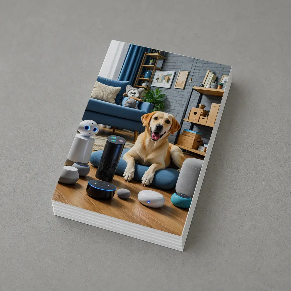Labrador Retriever With Smart Home Speakers – Postcards