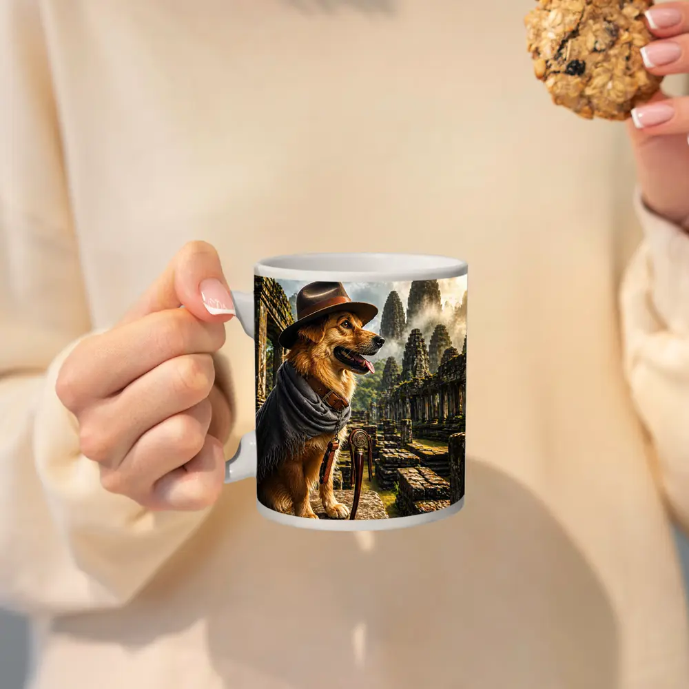 Golden Dog Explorer Ancient Temple Ruins – Mugs