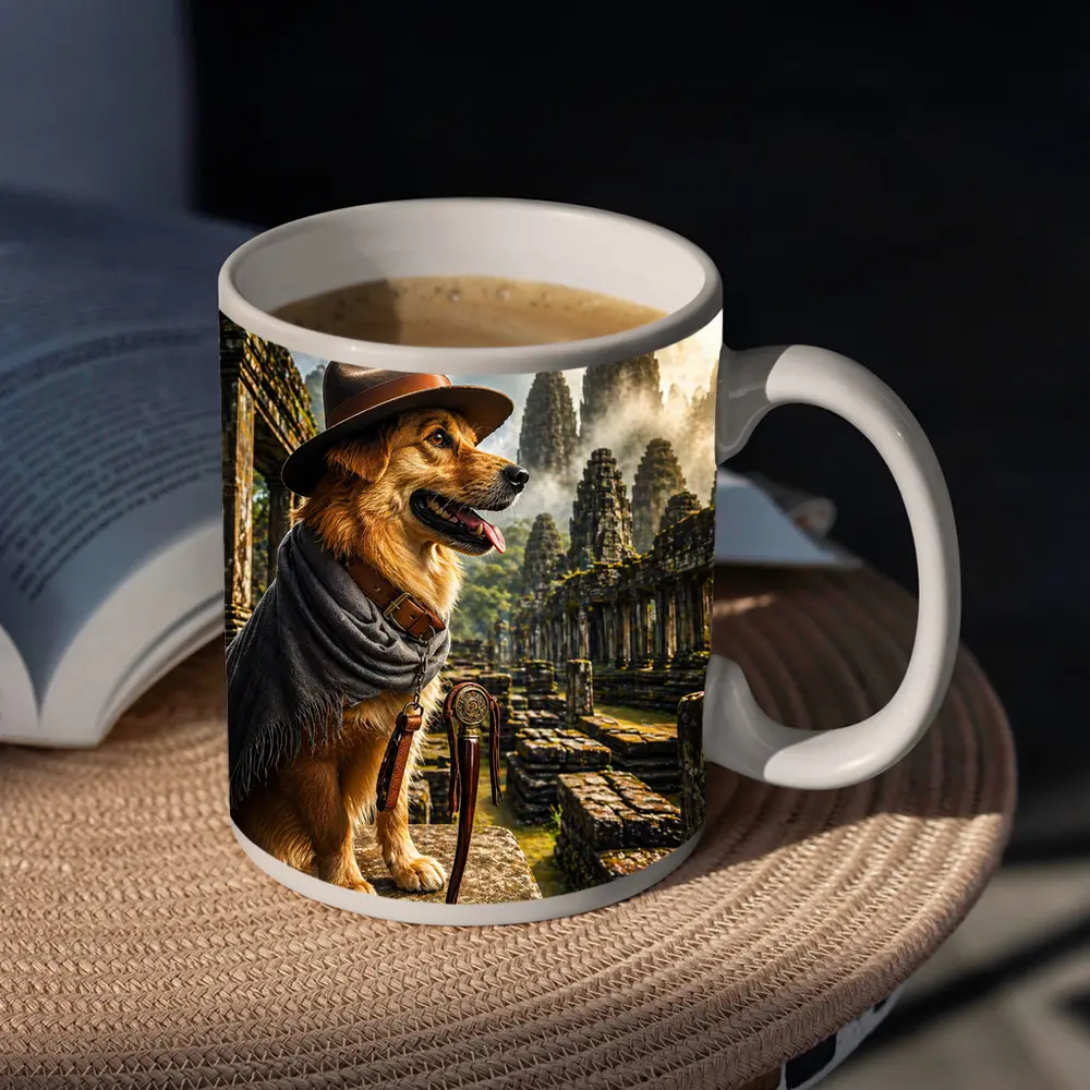 Golden Dog Explorer Ancient Temple Ruins – Mugs