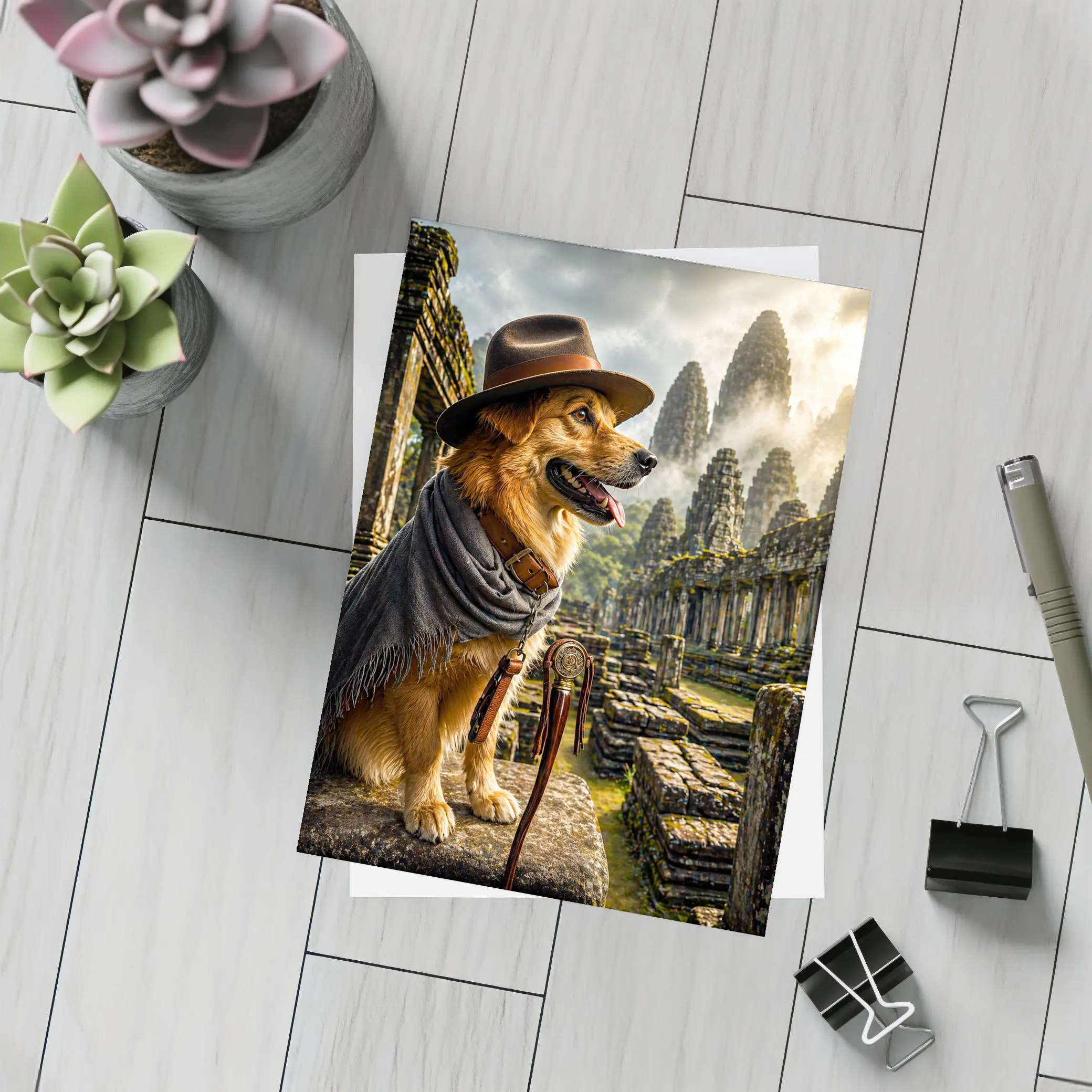 Golden Dog Explorer Ancient Temple Ruins – Postcards