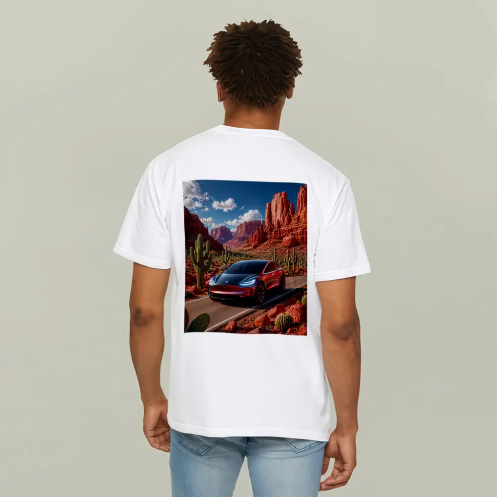 Tesla Model 3 Red Rock Canyon Drive – T-Shirts