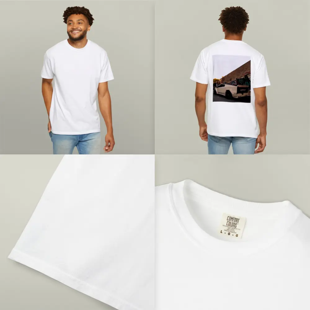 Tesla Cybertruck Beige Wrap Urban Graffiti Street – T-Shirts