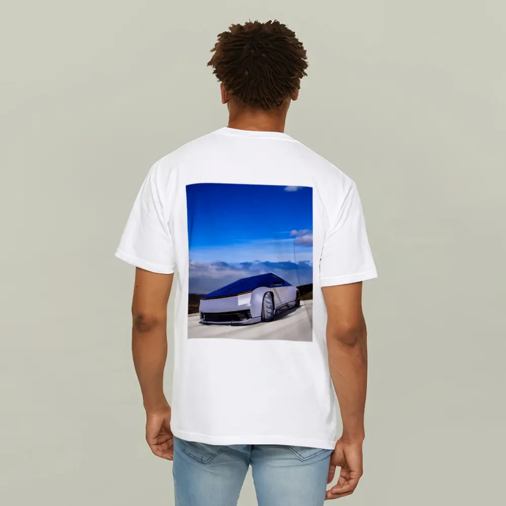 Tesla Cybertruck Futuristic Concept Car Blue Sky – T-Shirts