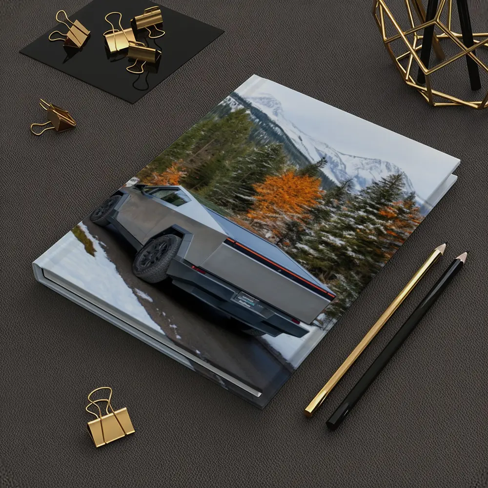 Tesla Cybertruck Mountain Snow Forest Road – Notebooks