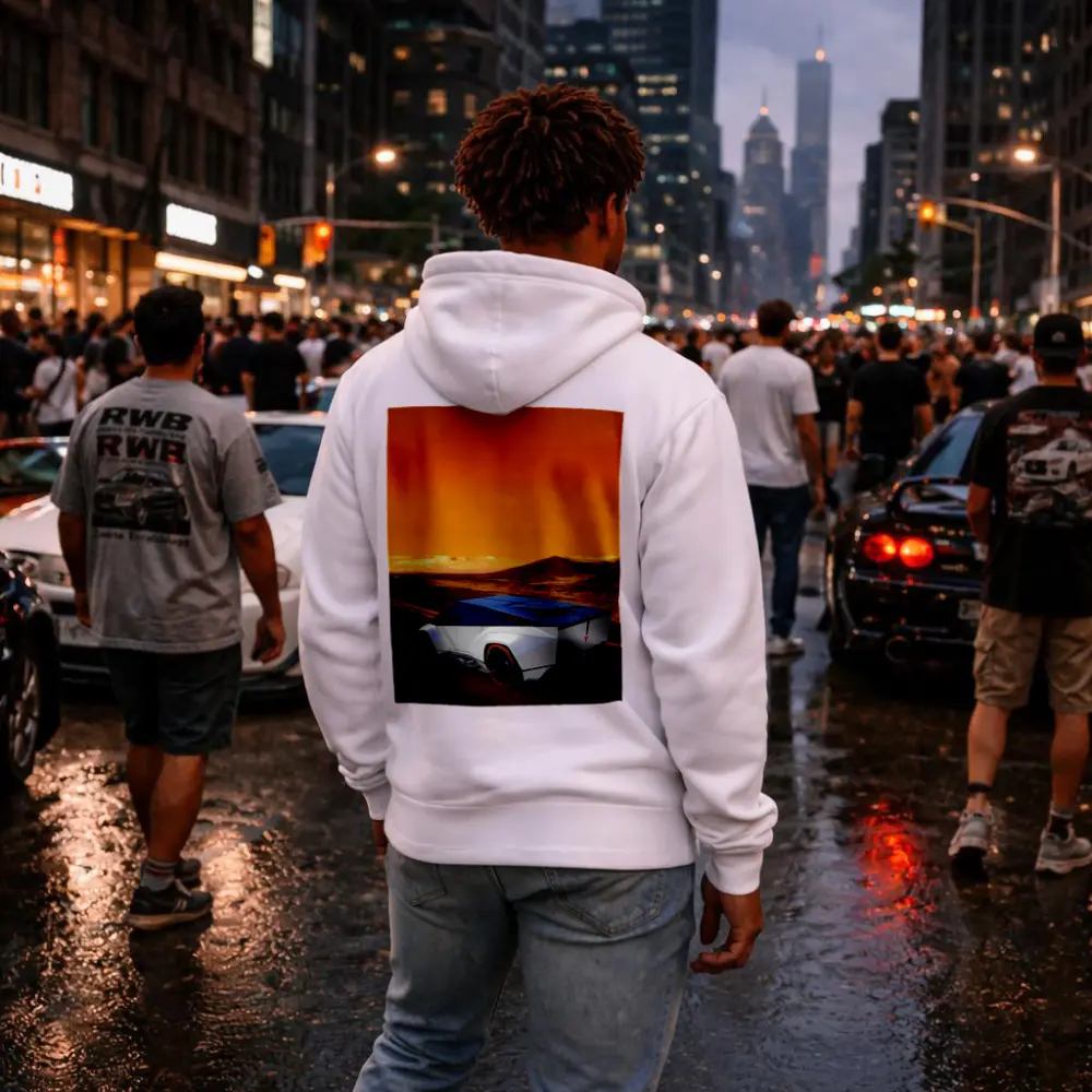 Tesla Cybertruck Concept Desert Orange Sky – Hoodies
