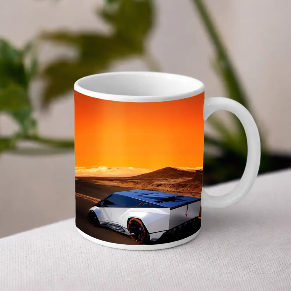 Tesla Cybertruck Concept Desert Orange Sky – Mugs