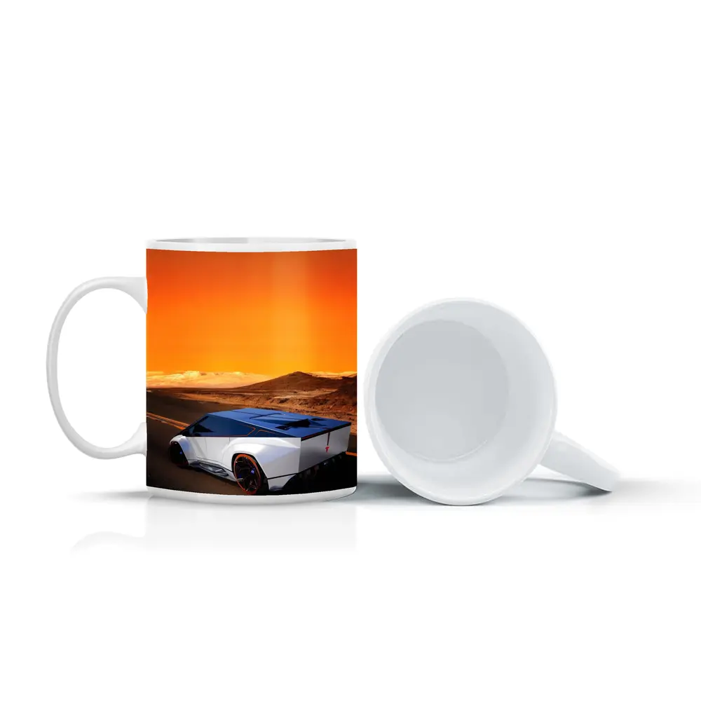 Tesla Cybertruck Concept Desert Orange Sky – Mugs