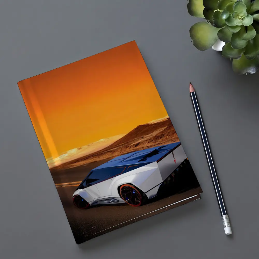 Tesla Cybertruck Concept Desert Orange Sky – Notebooks