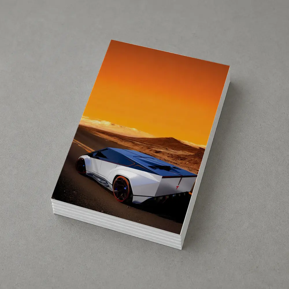 Tesla Cybertruck Concept Desert Orange Sky – Postcards