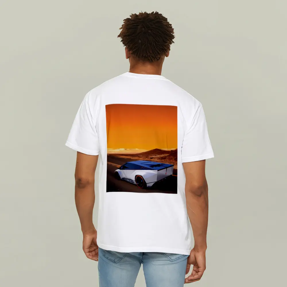 Tesla Cybertruck Concept Desert Orange Sky – T-Shirts