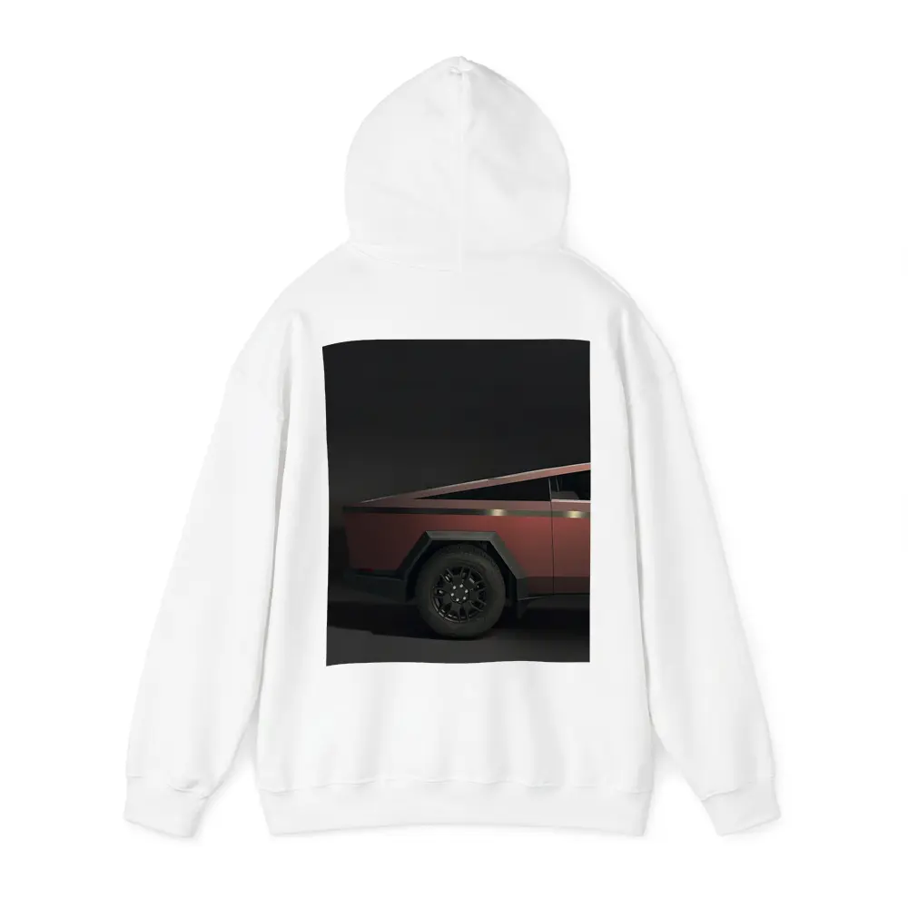 Tesla Cybertruck Dark Red Studio Shot – Hoodies