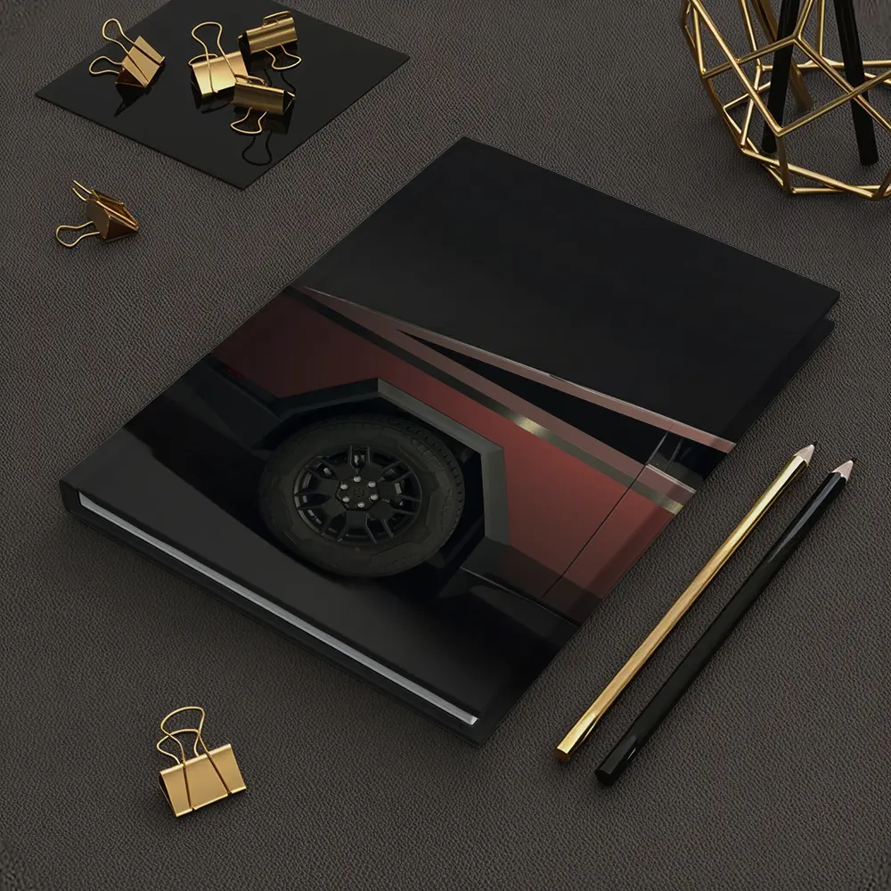 Tesla Cybertruck Dark Red Studio Shot – Notebooks