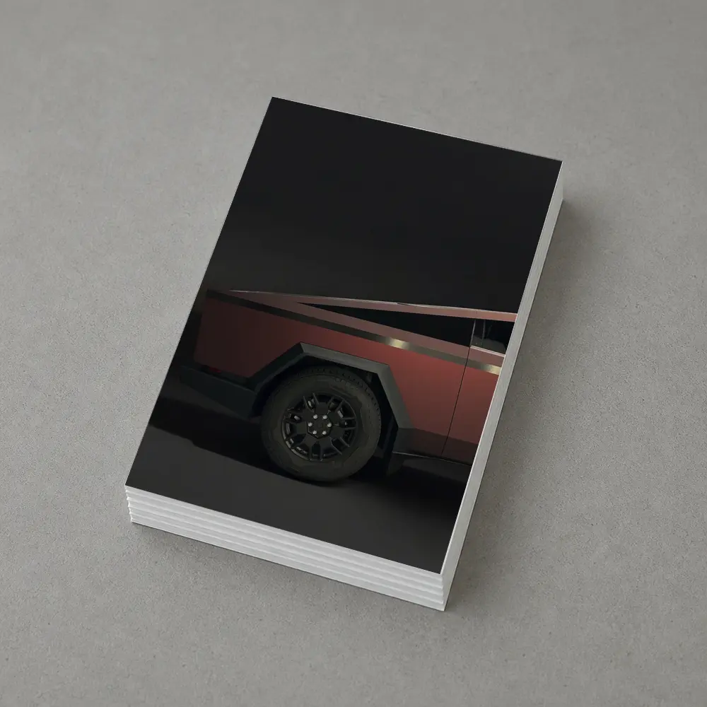 Tesla Cybertruck Dark Red Studio Shot – Postcards
