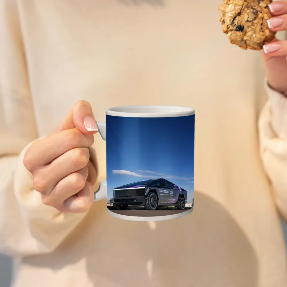 Tesla Cybertruck Predator Wrap Blue Sky – Mugs