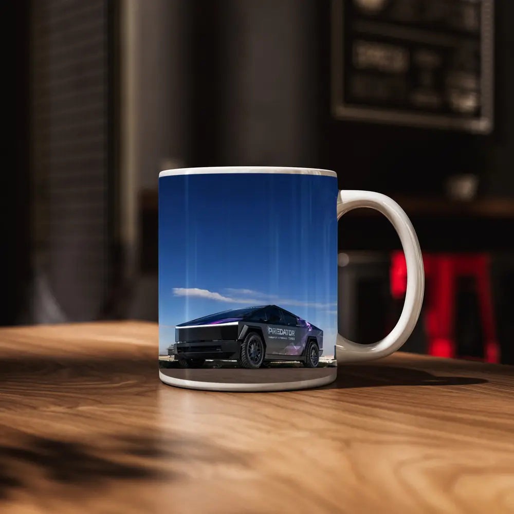 Tesla Cybertruck Predator Wrap Blue Sky – Mugs
