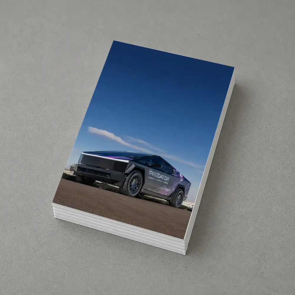 Tesla Cybertruck Predator Wrap Blue Sky – Postcards