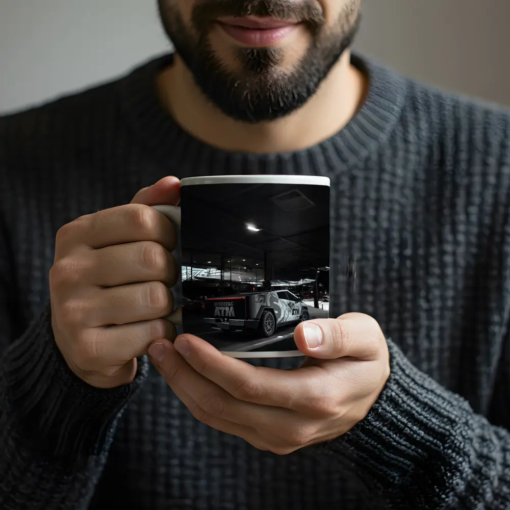 Tesla Cybertruck Custom Wrap Night Parking – Mugs