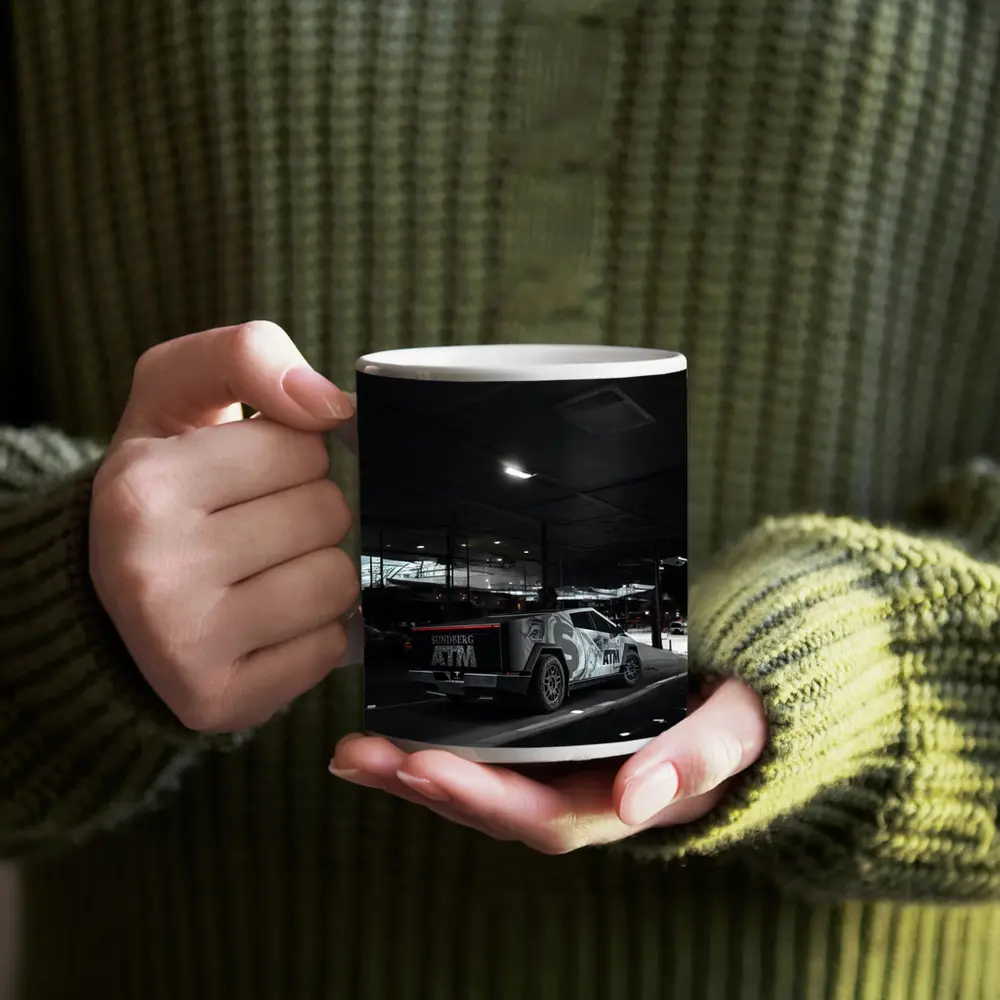 Tesla Cybertruck Custom Wrap Night Parking – Mugs