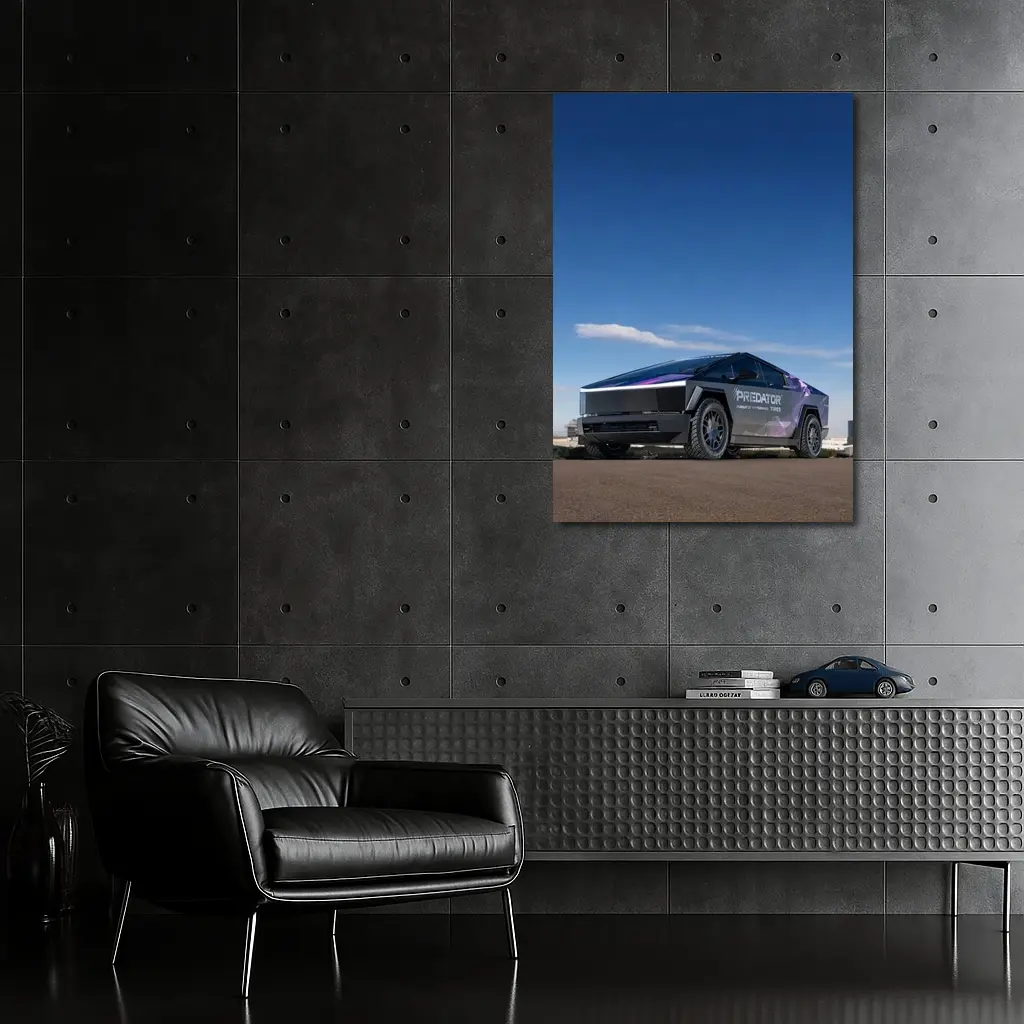 Tesla Cybertruck Predator Wrap Blue Sky – Wall Art