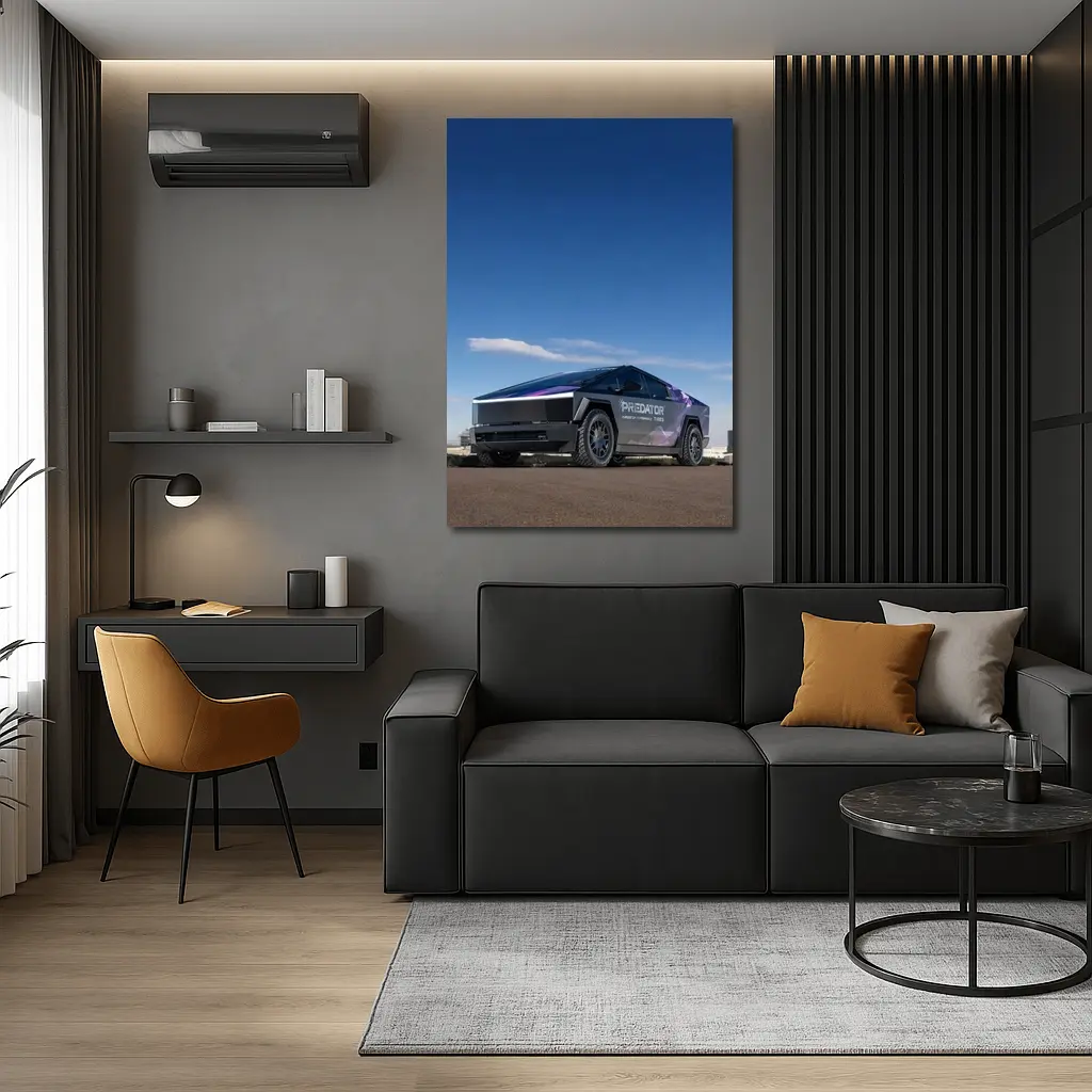 Tesla Cybertruck Predator Wrap Blue Sky – Wall Art