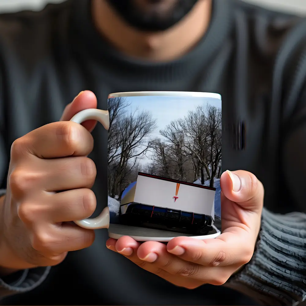 Tesla Semi Truck Winter Snow Road – Mugs