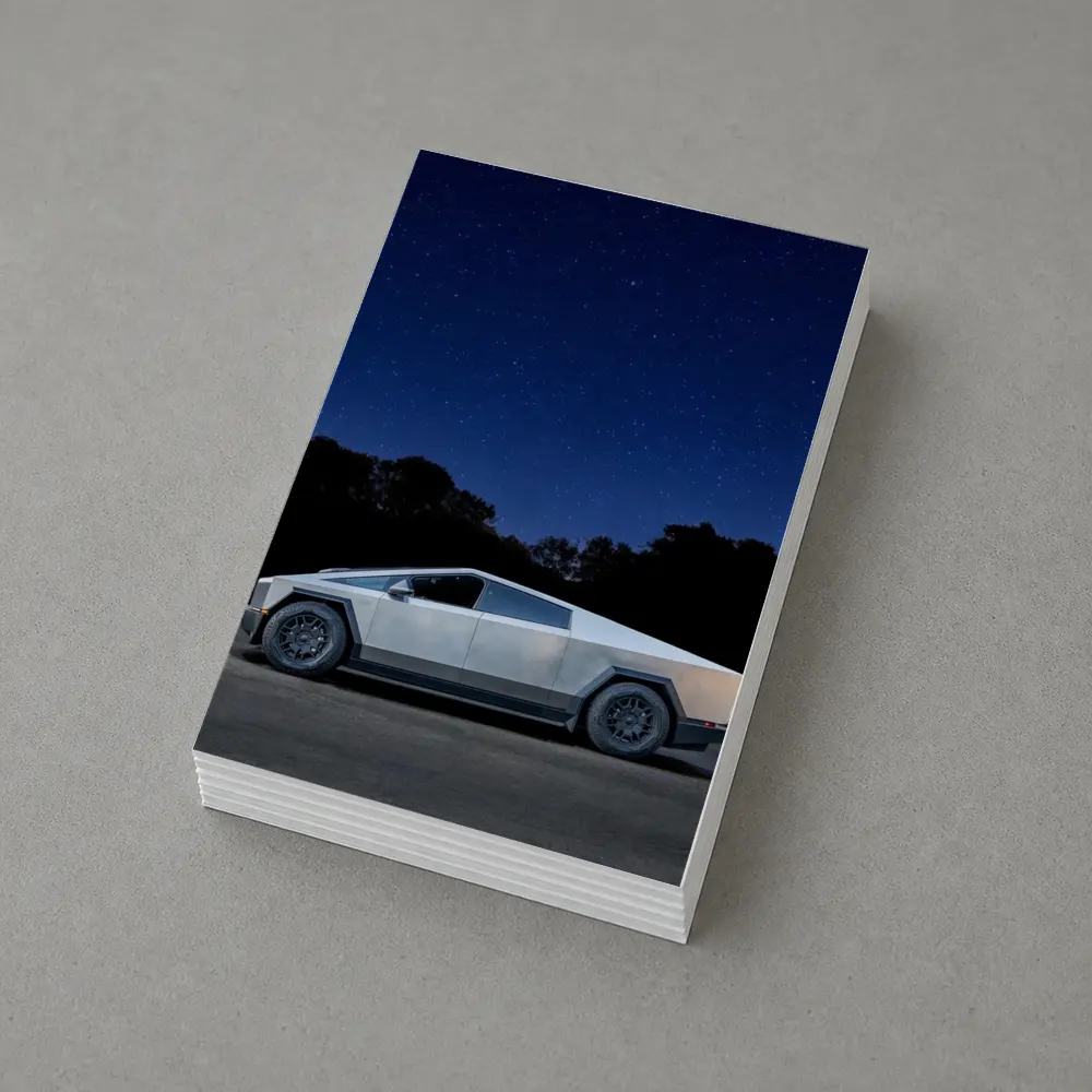 Tesla Cybertruck Parked Under Starry Night Sky – Postcards