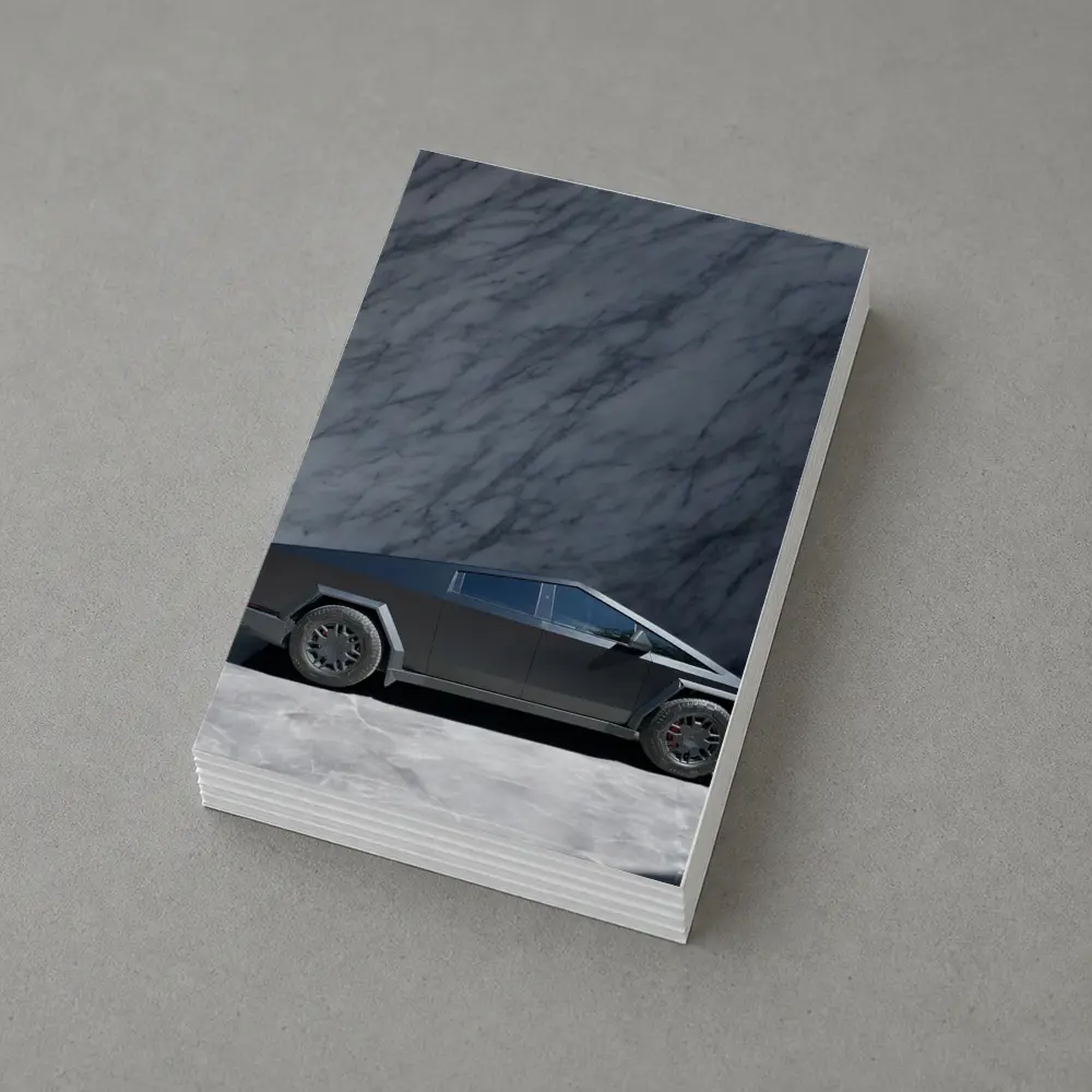 Tesla Cybertruck Against Marble Stone Wall – Postcards