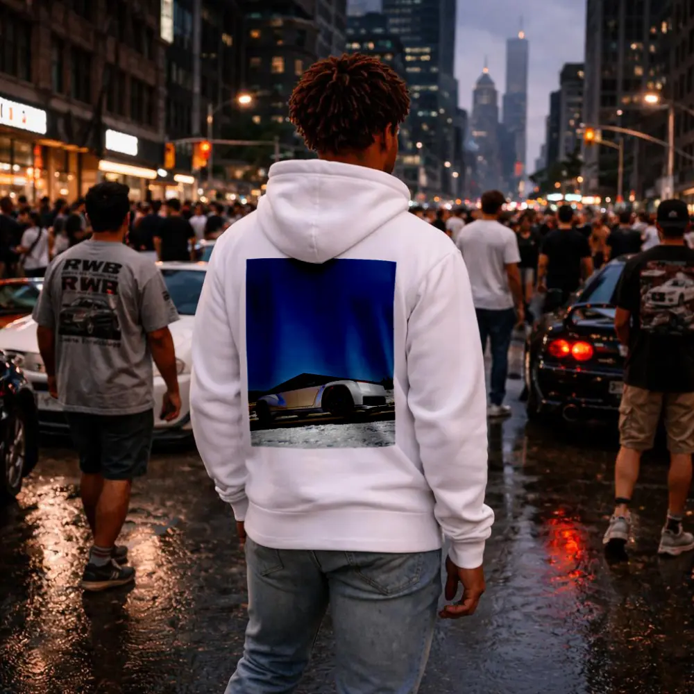 Tesla Cybertruck Silver Truck Snowy Road – Hoodies