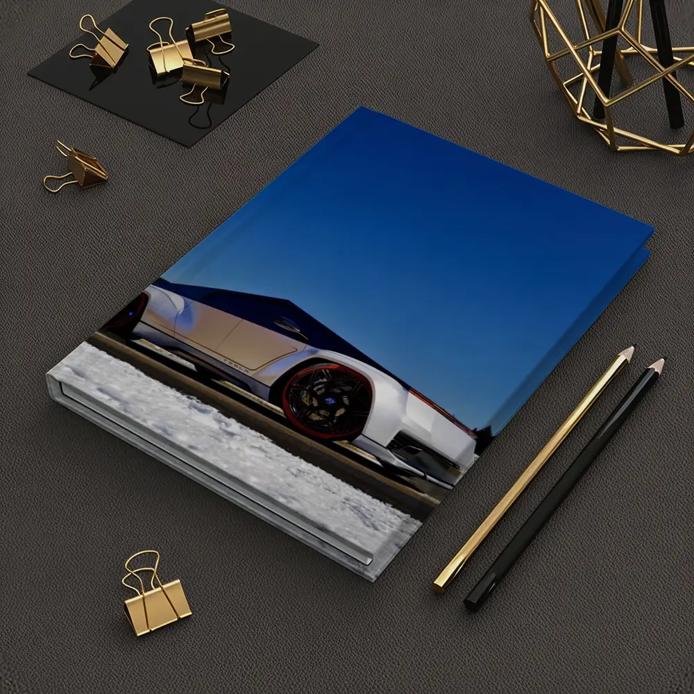 Tesla Cybertruck Silver Truck Snowy Road – Notebooks