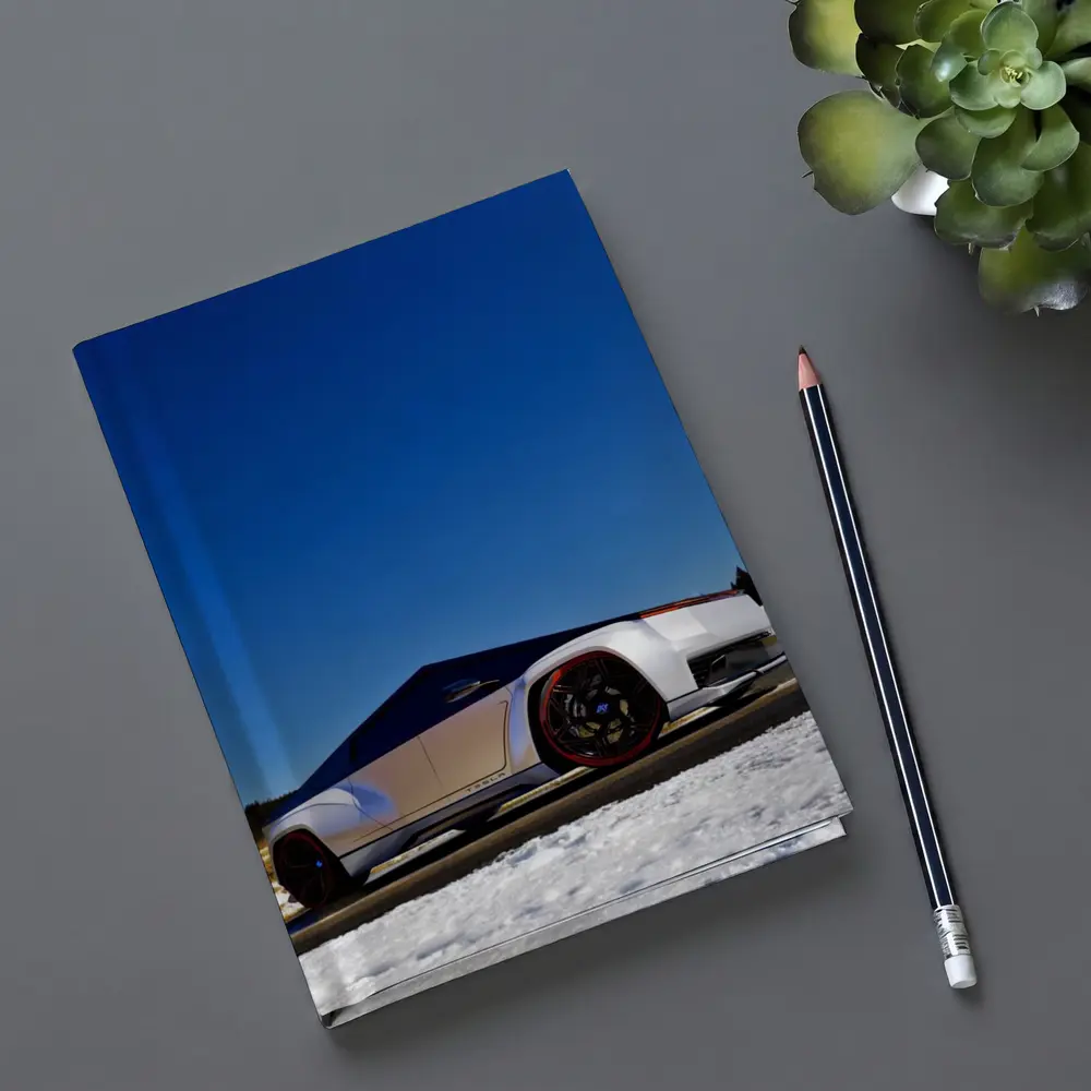 Tesla Cybertruck Silver Truck Snowy Road – Notebooks
