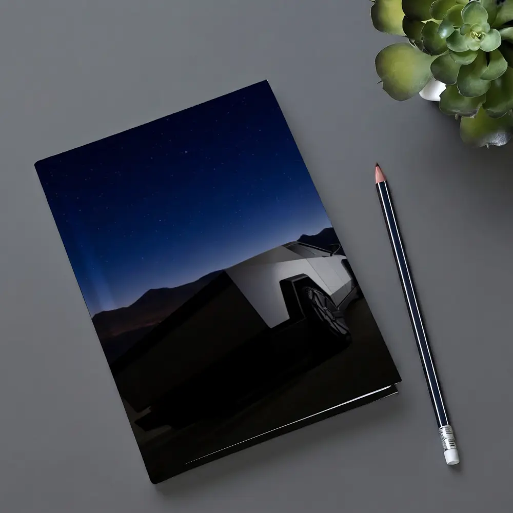 Tesla Cybertruck Under Starry Night Sky – Notebooks