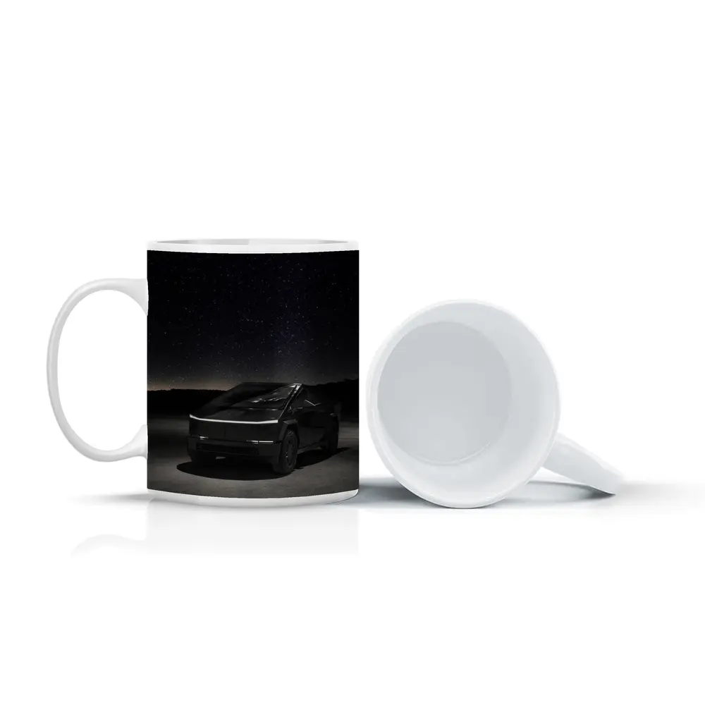Tesla Cybertruck Under Starry Night Sky – Mugs