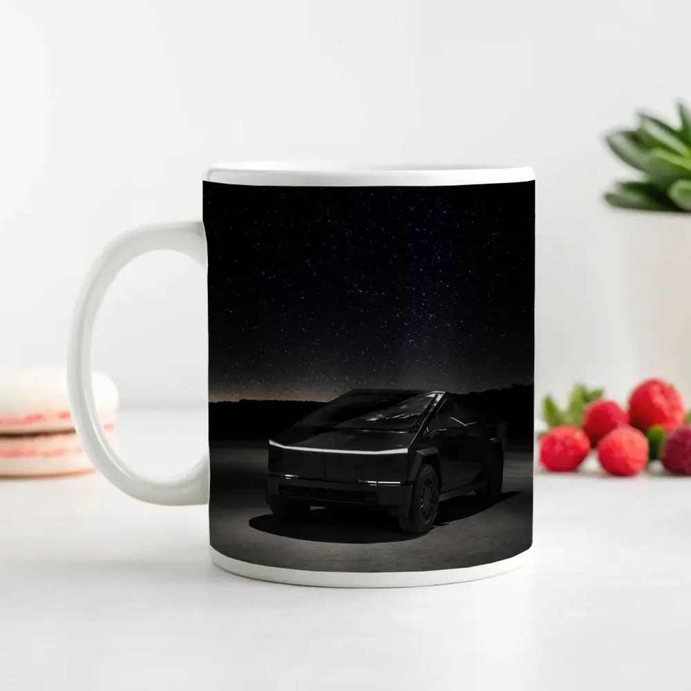 Tesla Cybertruck Under Starry Night Sky – Mugs