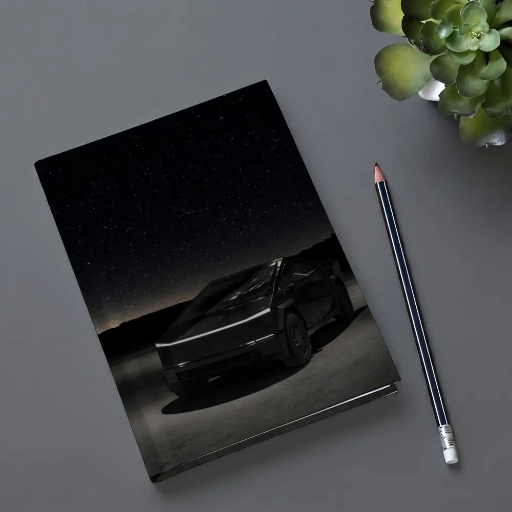 Tesla Cybertruck Under Starry Night Sky – Notebooks
