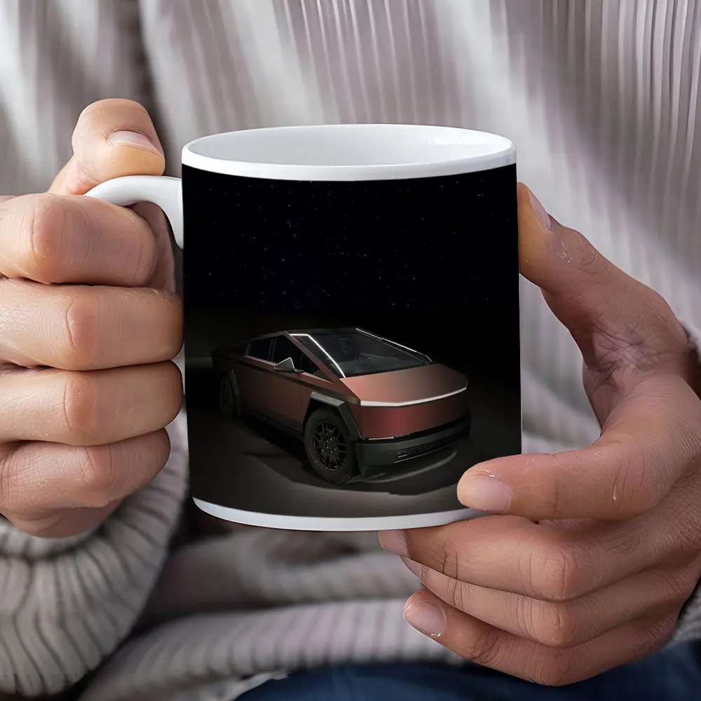 Tesla Cybertruck Under Starry Night Sky – Mugs