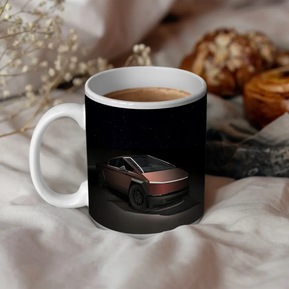 Tesla Cybertruck Under Starry Night Sky – Mugs