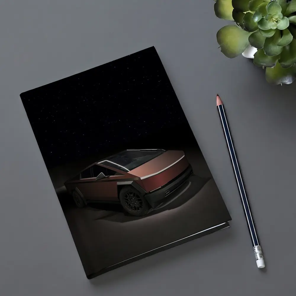 Tesla Cybertruck Under Starry Night Sky – Notebooks